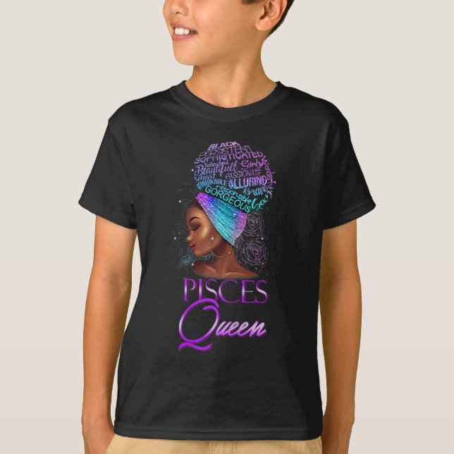 Camiseta Peixes roxos Rainha-Africana Marcha F (Frente)