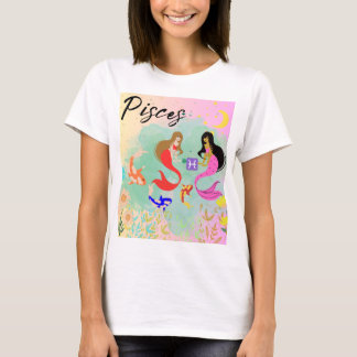 Camiseta Peixes Símbolo Zodiac Astrologia Horoscópica Mulhe