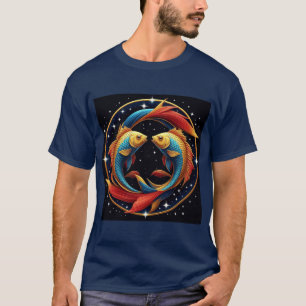 Camiseta Peixes Sinal de Zodíaco em Estilo Artístico Cósmic