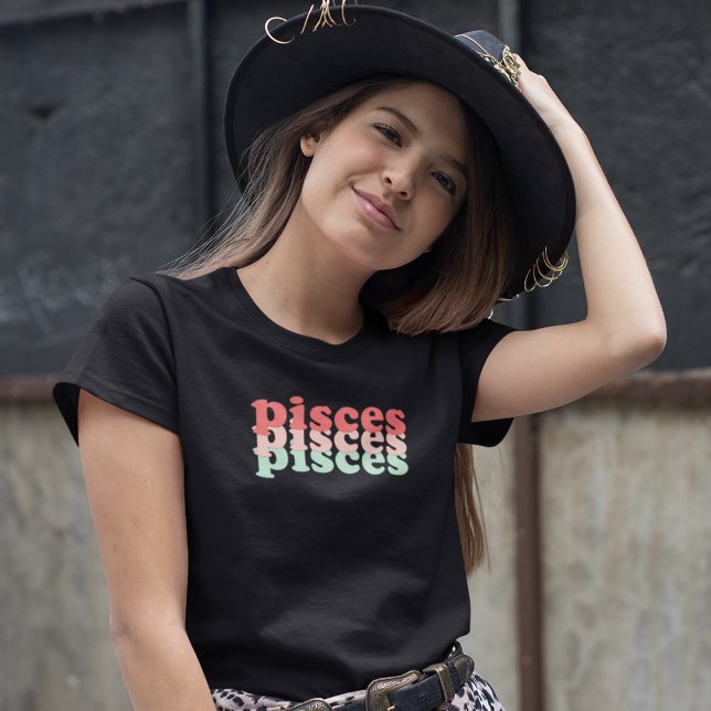 Camiseta Peixes - Sinal Zodiac | Cor de energia verde clara (Criador carregado)