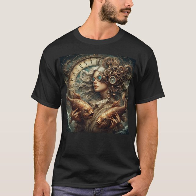 Camiseta Peixes Steampunk Zodiac (Frente)