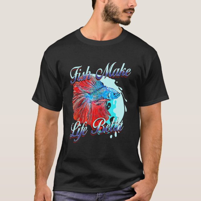 Camiseta Peixes Tornam a Vida Betta Splendens Peixes de Aqu (Frente)