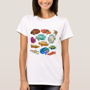 Camiseta Peixes tropicais coloridos