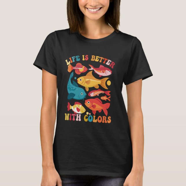 Camiseta Peixes Tropicais Engraçados do Recife de Peixe-esp (Frente)
