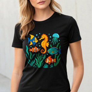 Camiseta Peixes Tropicais Submarinos - Vida Marinha