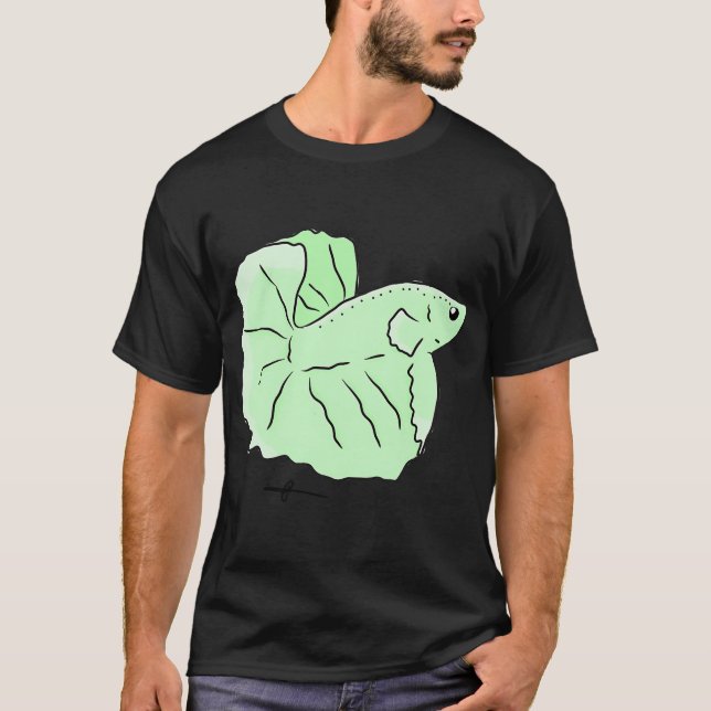 Camiseta Peixes tropicais verdes (Frente)
