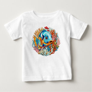 Camiseta Peixes Tropicais Vibrações Coloridas de Verão