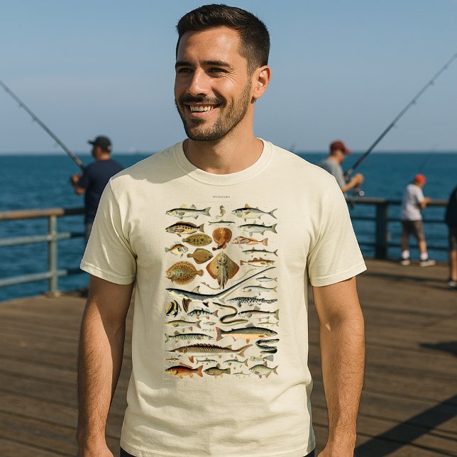 Camiseta Peixes Vintage de Adolphe Millot (Criador carregado)