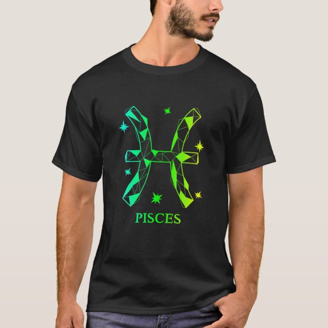 Camiseta Peixes Zodiac Com Estrelas (Frente)