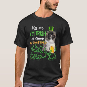 Camiseta Pekingese Beija-me Sou Irlandês, Bebado ou qualqu