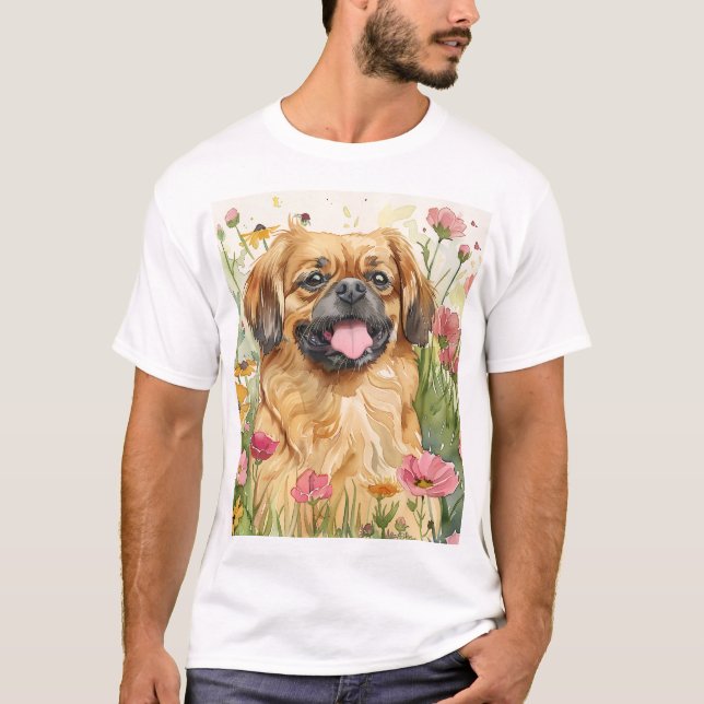 Camiseta  Pekingese Dad Shirt – Watercolor (Frente)