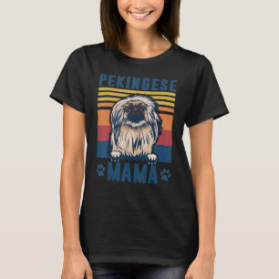 Camiseta Pekingese Mama Mãe Retro Cachorro Mãe