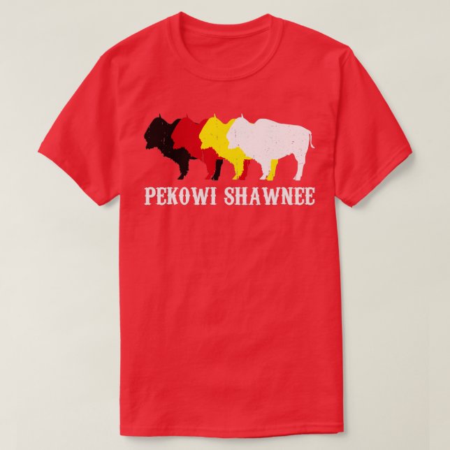 Camiseta Pekowi Shawnee índios nativos americanos (Frente do Design)