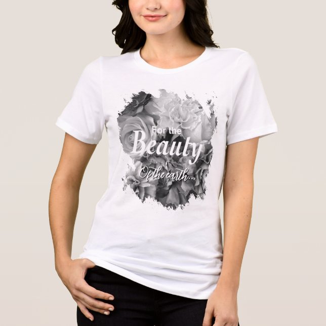 Camiseta Pela Beleza da Terra Preto e Branco (Frente)