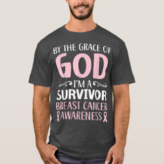 Camiseta Pela Graça De Deus Eu Sou Um Cancer De Mama Sobrev