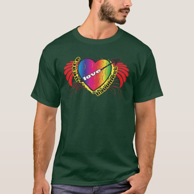 Camiseta Pela paz, amor e felicidade (Frente)