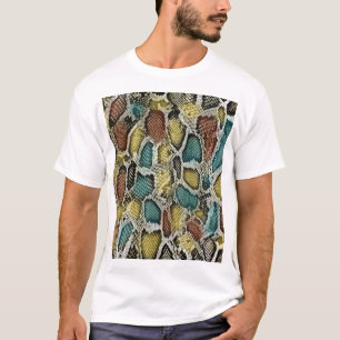 Camiseta Pele cobra colorida: design sem soldadura.