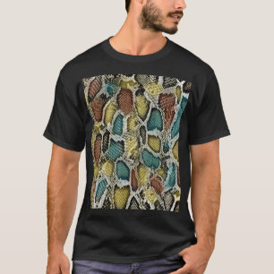 Camiseta Pele cobra colorida: design sem soldadura.