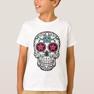 Camiseta Pele de açúcar doce colorido Dia de los Muertos