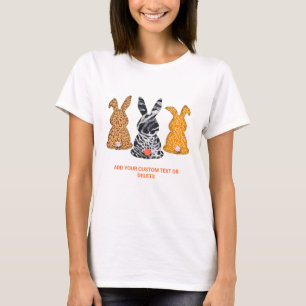 Camiseta Pele de Padrão Selvagem do Coelho de Páscoa Blusão