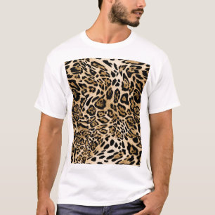 Camiseta Pele-leopardo africana: Textura animal sem costura
