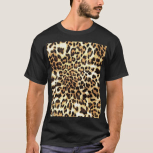 Camiseta Pele-leopardo, design de padrão uniforme.