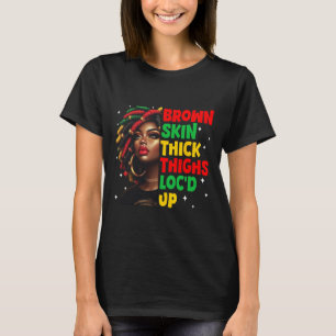 Camiseta Pele Marrom Coxa Grossa Locd Up Mês da História Ne