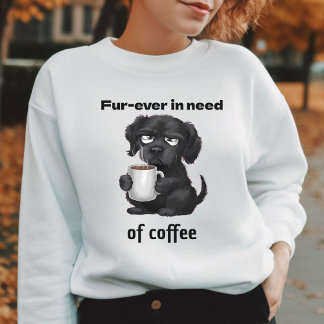 Camiseta Pele que precisa de café, cachorro e café