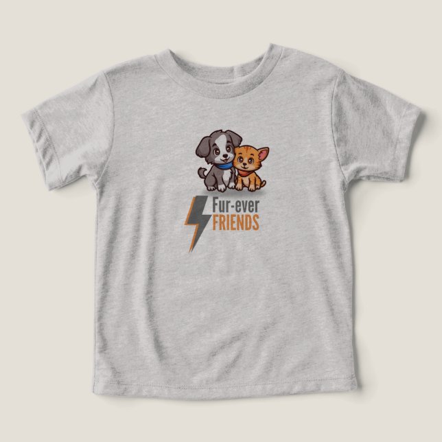 Camiseta Peles-sempre amigos - Cachorro giro e Besties de G (Design frontal)