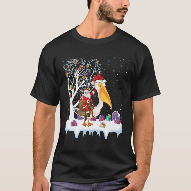 Camiseta Pelican Bird Lover Xmas Gift Papais noeis Andando  (Frente)