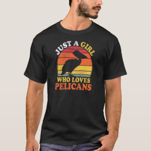Camiseta Pelican Bird Vintage, Uma Menina Que Ama Pelican