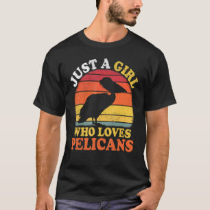 Camiseta Pelican Bird Vintage, Uma Menina Que Ama Pelican