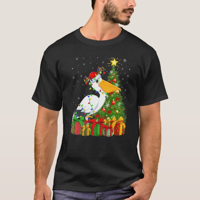 Camiseta Pelican Bird  Xmas Holiday Santa Pelican Christmas (Frente)