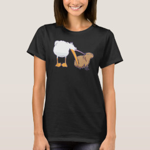 Camiseta Pelican tenta comer Capybara Funny Cute Meme