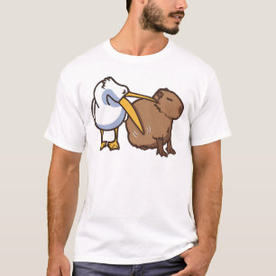 Camiseta Pelican tenta comer Capybara Funny Meme