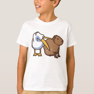 Camiseta Pelican tenta comer Capybara Funny Meme
