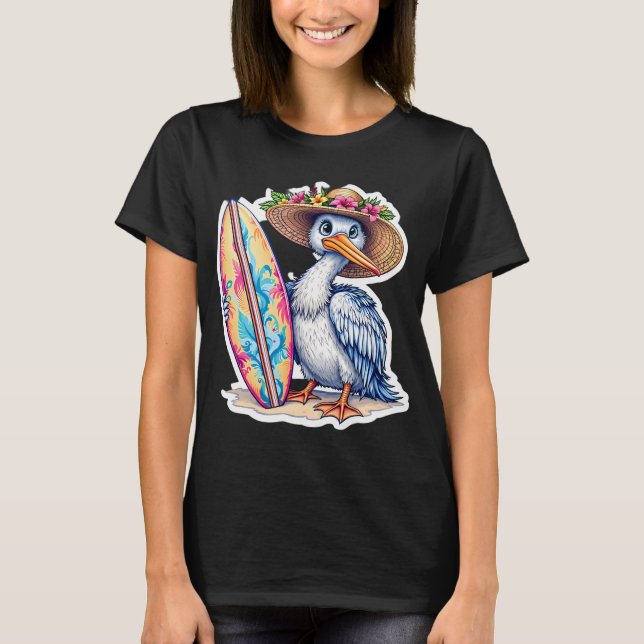 Camiseta pelicano surfista (Frente)