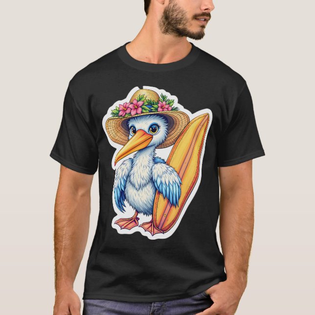 Camiseta pelicano surfista (Frente)
