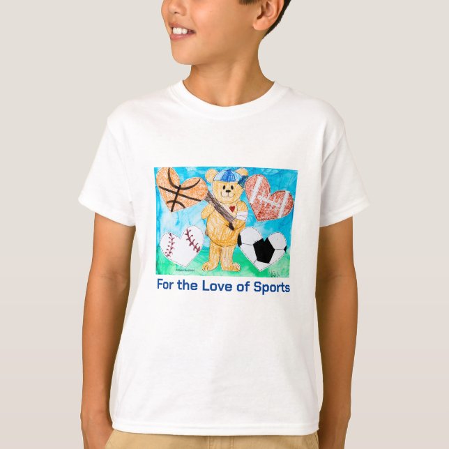 Camiseta Pelo amor aos esportes - Arte infantil para COC (Frente)