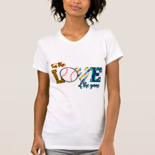 Camiseta Pelo Amor Do Jogo Baseball Mãe Leopardo