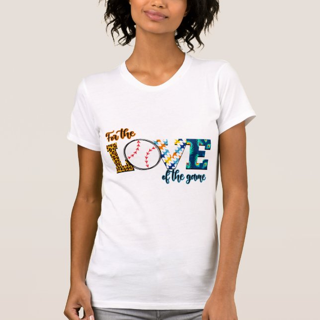 Camiseta Pelo Amor Do Jogo Baseball Mãe Leopardo (Frente)