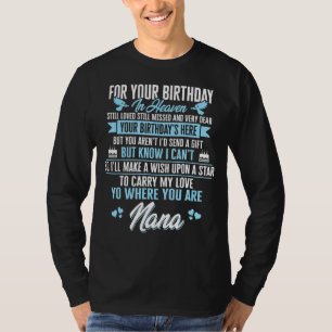 Camiseta Pelo aniversário da minha avó no céu ainda amada