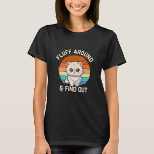 Camiseta Pelo ao Redor e Descobrir um Gato Retro Divertido