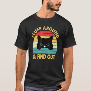 Camiseta Pelo Ao Redor E Descubra Gato Preto Engraçado Humo