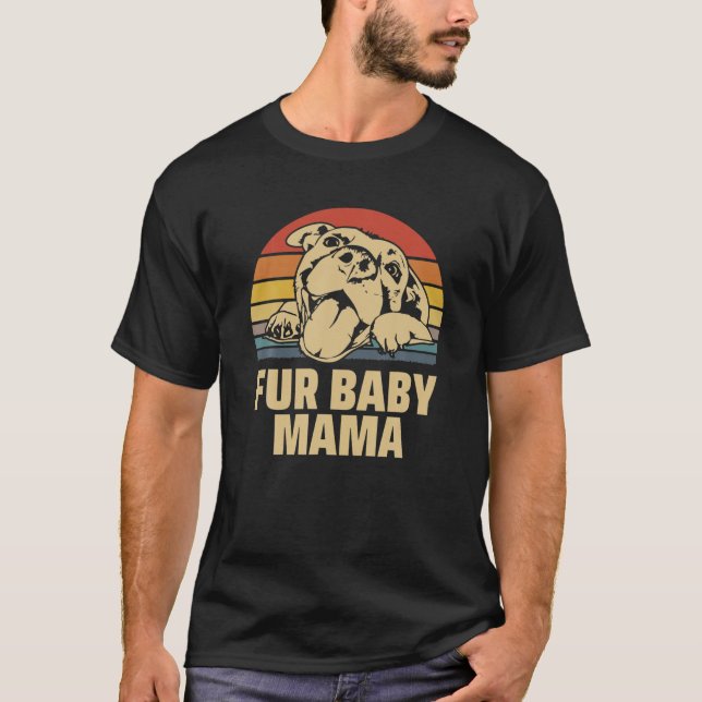 Camiseta Pelo Bebê Mamãe Feliz Cachorro Pitbull Mãe Present (Frente)
