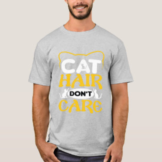 Camiseta Pelo de Gato Não Me Importa Camisa Divert