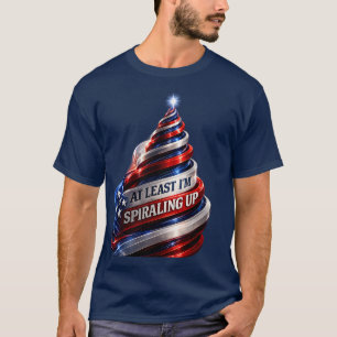 Camiseta Pelo Menos Estou Girando Para Cima Engraçado Patri