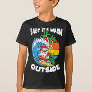 Camiseta Pelo Seu Surf Quente Do Lado de Fora Papai Noel De