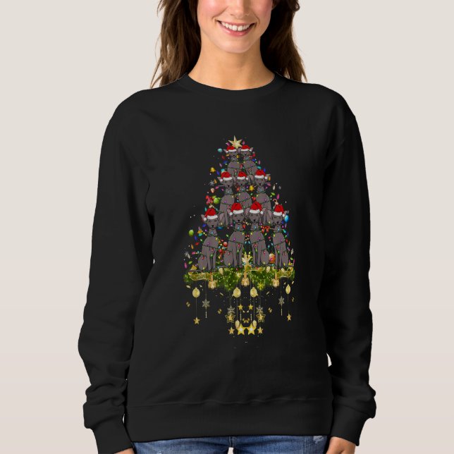 Camiseta Pêlos Curtos Orientais, Árvore de Natal, Luzes de  (Frente)