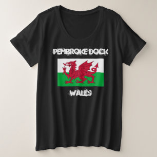 Camiseta Pembroke Dock, País de Gales com bandeira galesa